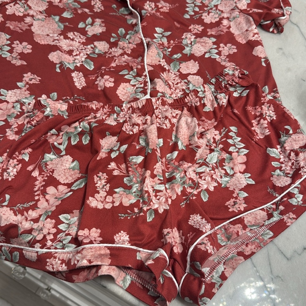 Flora Nikrooz Floral Red Pajama Set - Picture 2 of 5